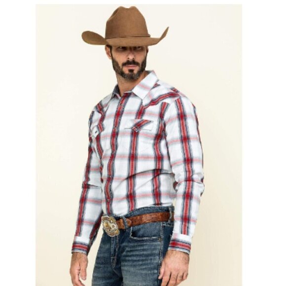 Cody James Rough Talk Plaid Long Sleeve Western Shirt Regular Fit Snap Button S - Picture 2 of 13